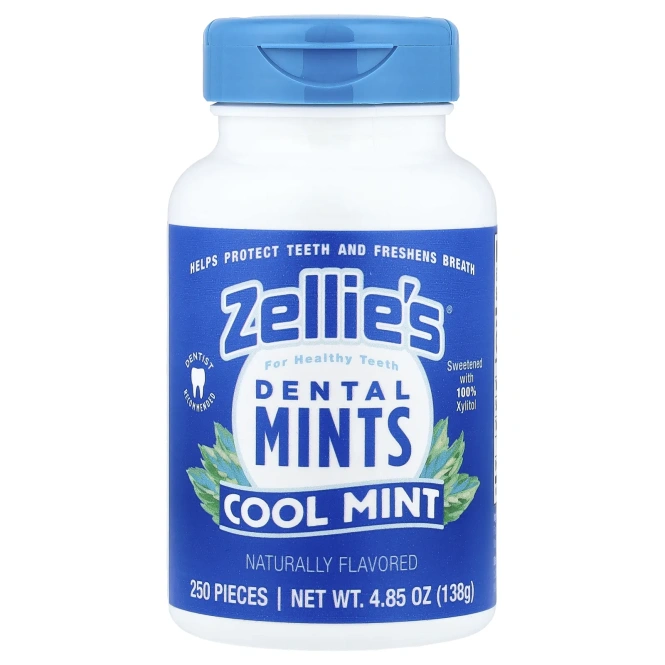Zellie's, Dental Mints, прохладная мята, 250 шт.
