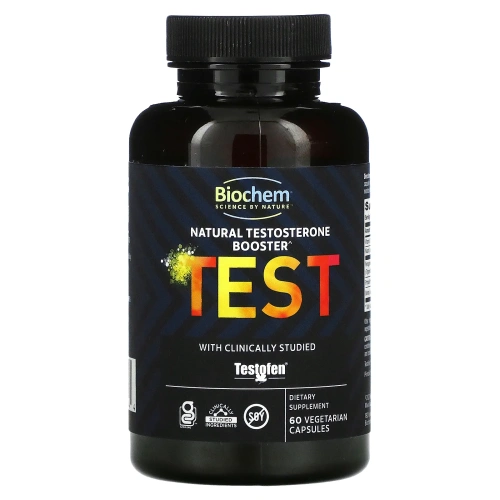 Biochem, TEST, натуральный усилитель тестостерона, 60 вегетарианских капсул