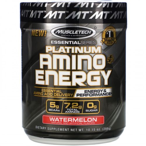 Muscletech, Platinum Amino Plus Energy, арбуз, 288 г (10,15 унций) (Discontinued Item)