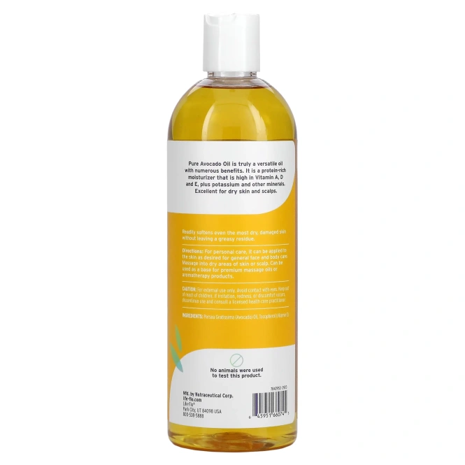 Life-flo, Чистое масло авокадо для ухода за кожей, 473 мл