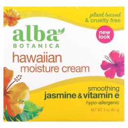Alba Botanica, Hawaiian Moisture Cream, увлажняющий крем с жасмином и витамином E, 85 г (3 унции)