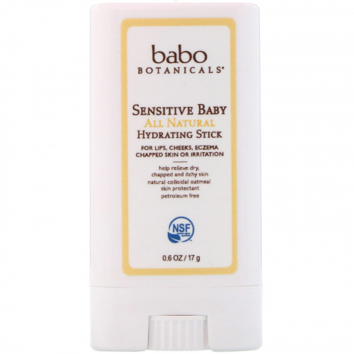 Babo Botanicals, Sensitive Baby, натуральный увлажняющий стик, 0,6 унц. (17 г.)