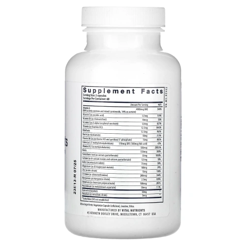Vital Nutrients, мультипитательные вещества без бора, меди и железа, 120 вегетарианских капсул