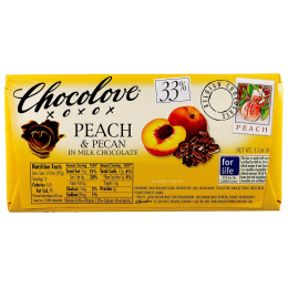 Chocolove, Персик и пекан в молочном шоколаде, 3.1 унции (87 г)