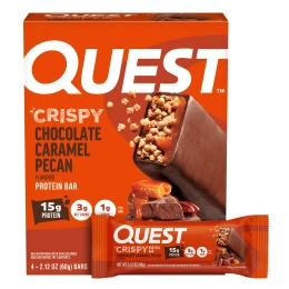 Quest Nutrition, протеиновый батончик, хрустящий шоколад и карамельный пекан, 4 батончика по 60 г (2,12 унции)