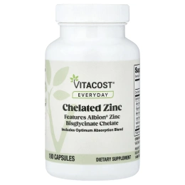 Vitacost, Everyday, хелатный цинк с хелатным бисглицинатом цинка Albion®, 180 капсул