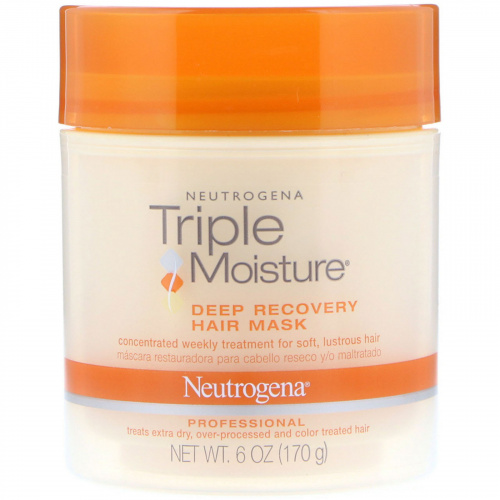 Neutrogena, Triple Moisture, маска для волос, глубокое восстановление, 6 унц. (170 г)