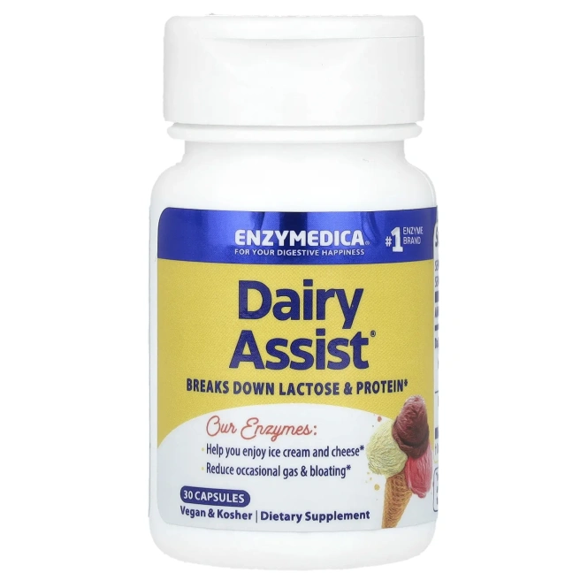 Enzymedica, DairyAssist, 30 капсул