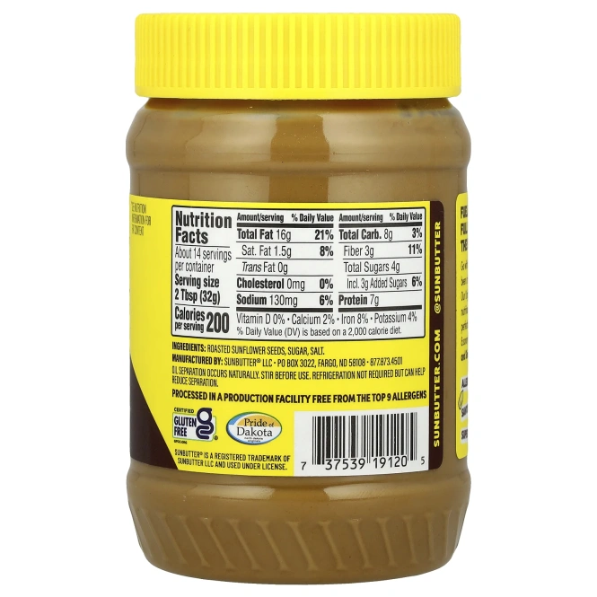 SunButter, Подсолнечное масло, оригинальное, 454 г (16 унций)