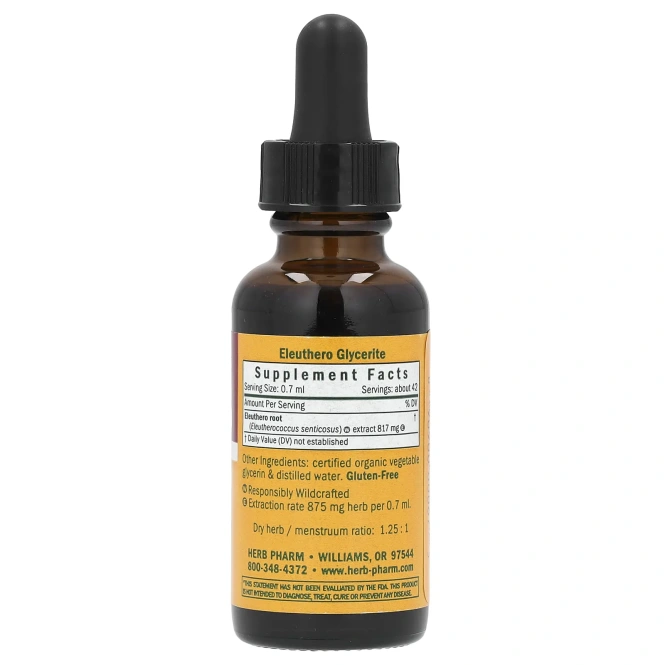 Herb Pharm, Экстракт сибирского женьшеня, не содержит спирта, 30 мл