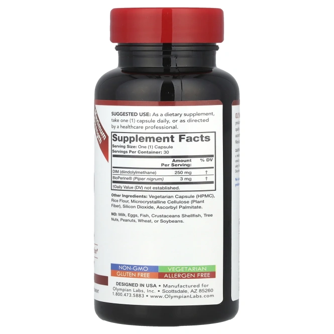 Olympian Labs, DIM-250, 30 вегетарианских капсул