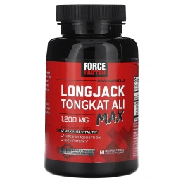 Force Factor, Fundamentals, LongJack Tongkat Ali Max, эврикома длиннолистая, 1200 мг, 60 растительных капсул (600 мг в 1 капсуле)