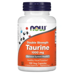 NOW Taurine двойная сила 1000 мг, 100 растительных капсул