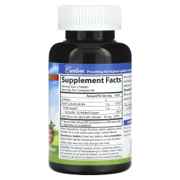 Carlson, железо в форме жевательной таблетки, натуральная клубника, 30 мг, 120 таблеток (15 мг в 1 таблетке)