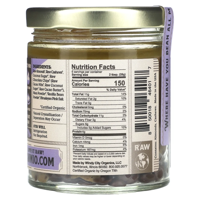 Rawmio, Тесто для печенья с миндальным шоколадом, 170 г (6 унций)