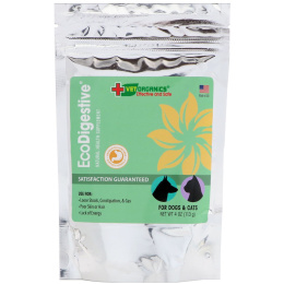 Vet Organics, EcoDigestive, Натуральная оздоравливающая пищевая добавка, Формула для поддержки здоровья с пробиотиками и энзимами, Для собак и кошек, 4 унц. (113 г)