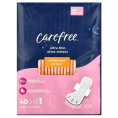 Carefree, Ultra Thin, ночные прокладки с крылышками, 40 штук