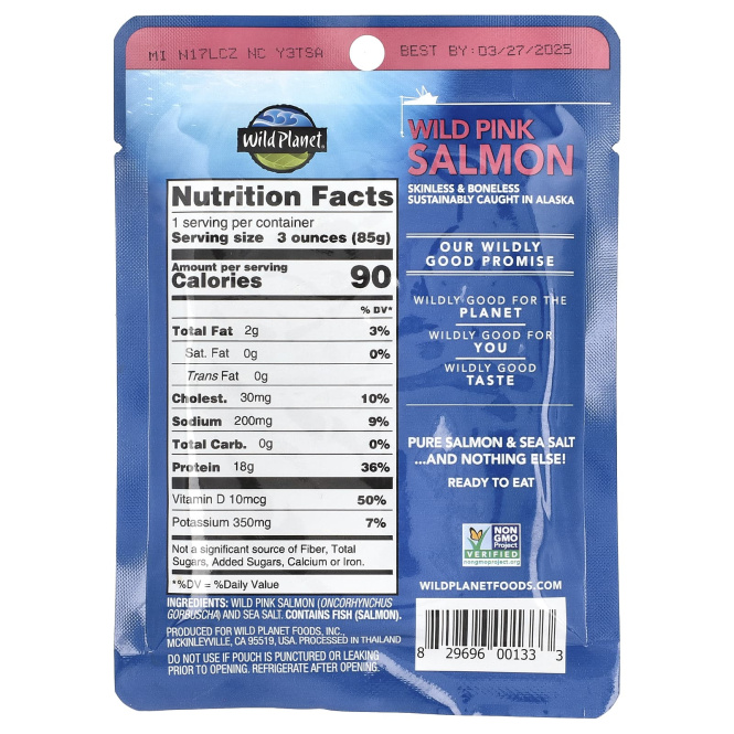 Wild Planet, Дикий горбуша без кожи и без костей, 85 г (3 унции)