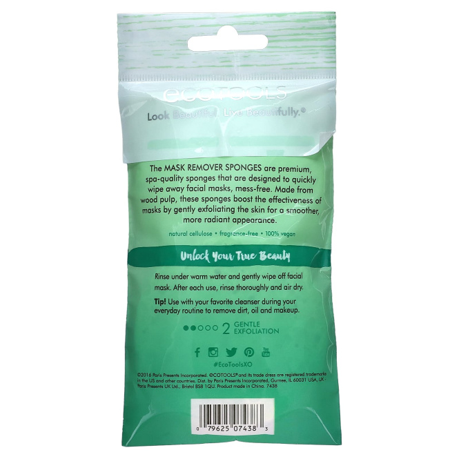 EcoTools, Губки для удаления маски, 2 губки