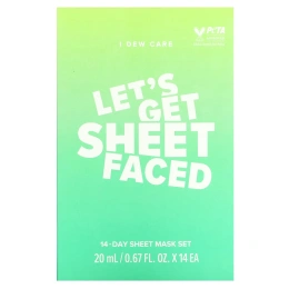 I Dew Care, Let's Get Sheet Faced, набор тканевых масок на 14 дней, 14 шт. по 20 мл (0,67 жидк. унции)