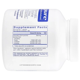 Pure Encapsulations, Формула ферментов поджелудочной железы, 180 капсул