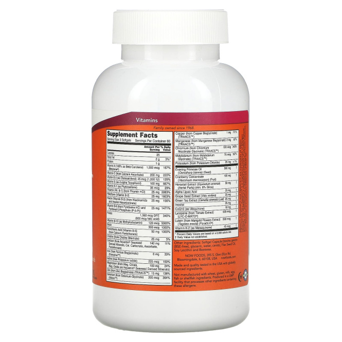 Now EVE Multi softgels, мультивитамины для женщин ЕВА высшего качества, 180 желатиновых капсул