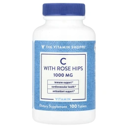The Vitamin Shoppe, витамин C с шиповником, 100 таблеток