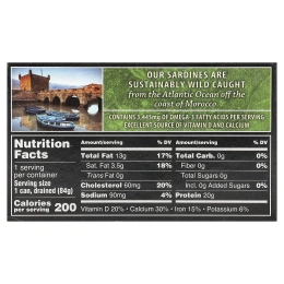 Crown Prince Natural, сардины дикого улова, в масле, 120 г (4,25 унции)