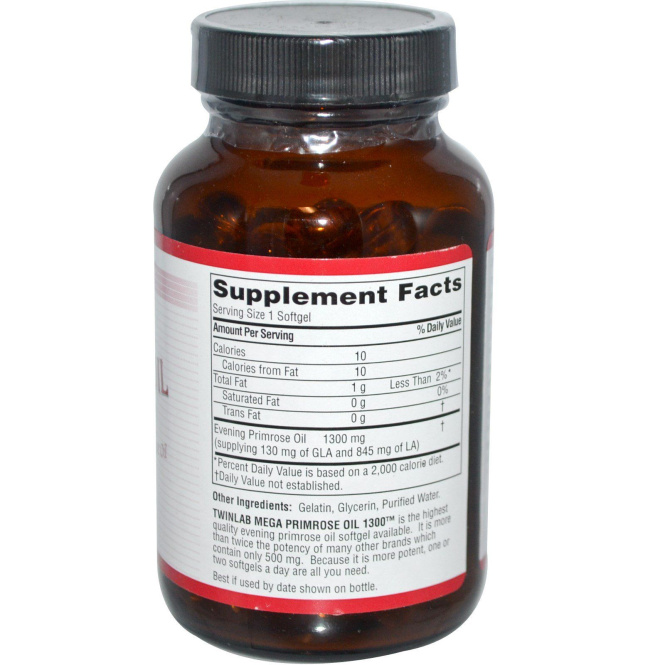 Twinlab, Мега масло примулы 1300, 60 гелевых капсул