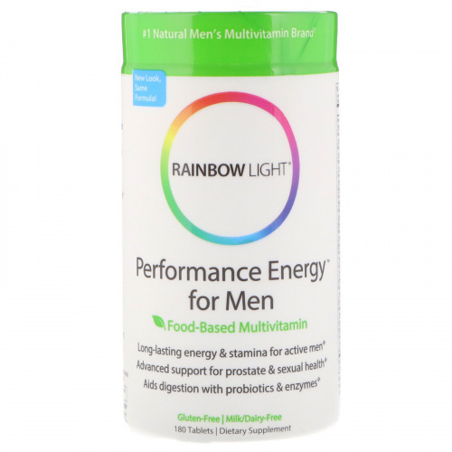 Rainbow Light, Performance Energy для мужчин, пищевые мультивитамины, 180 таблеток