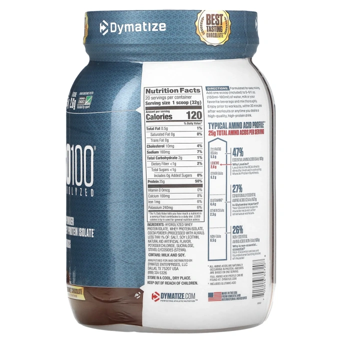 Dymatize Nutrition, ISO-100 Шоколад для гурманов 1,4 фунта