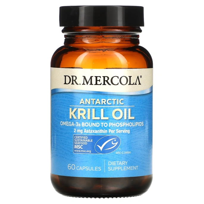 Dr. Mercola, Масло антарктического криля, 60 капсул
