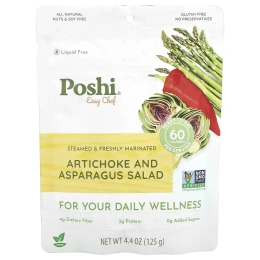 Poshi, Easy Chef, салат из артишока и спаржи, 125 г (4,4 унции)