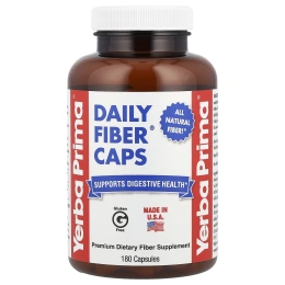 Yerba Prima, Капсулы Daily Fiber , 625 мг, 180 капсул