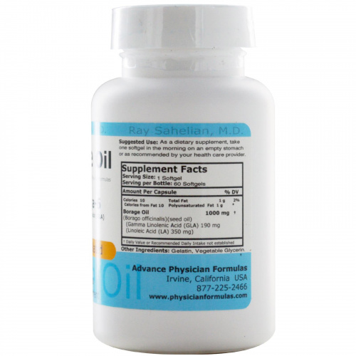 Advance Physician Formulas, Inc., Масло бурачника, 1000 мг, 60 капсул