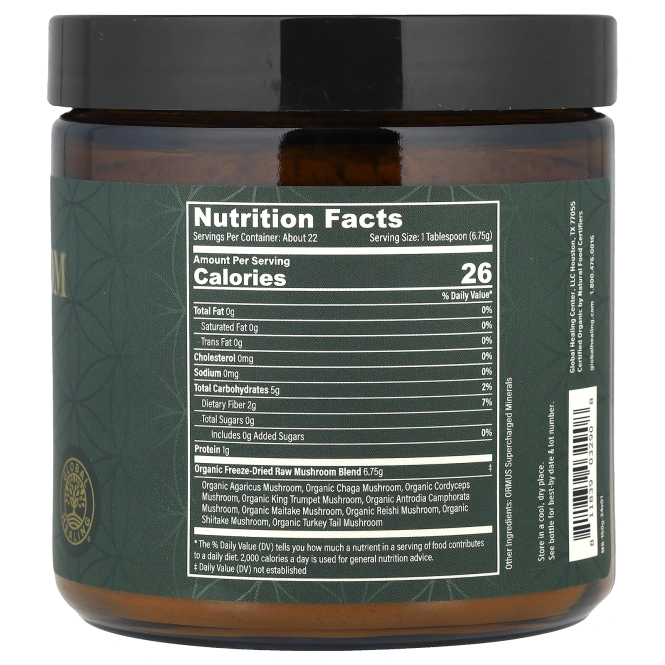 Global Healing, Смесь органических грибов, 150 г (5,3 унции)