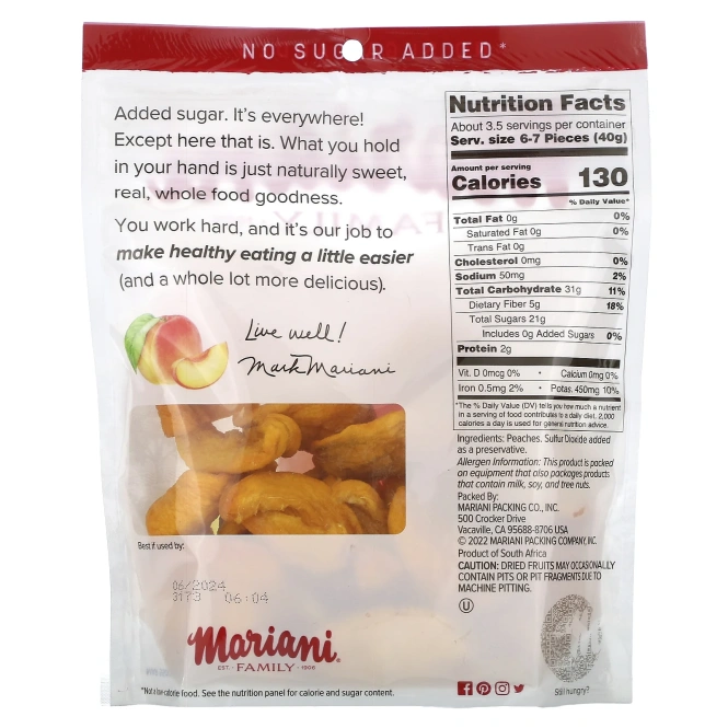 Mariani, Family, персики, 142 г (5 унций)