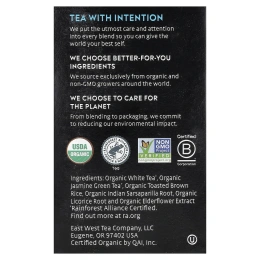Choice Organic Teas, Белый и зеленый чай, белая бузина, 16 чайных пакетиков, 24 г (0,85 унции)