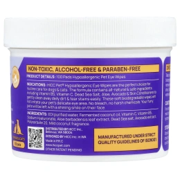 HICC Pet, гипоаллергенные салфетки для глаз, для собак и кошек, с кокосом, 100 шт.