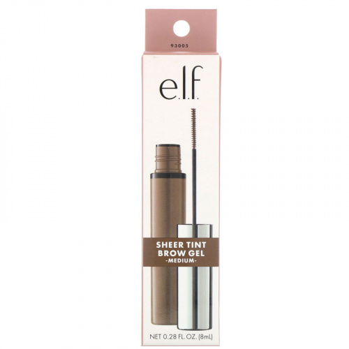 E.L.F. Cosmetics, Гель для бровей, Beautifully Bare, формула Sheer Tint, средний, 0,27 ж. унц. (8 мл)