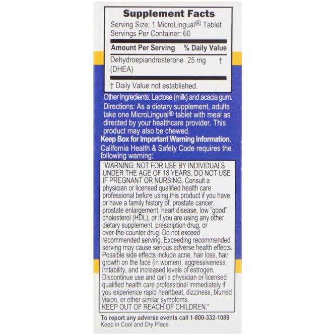 Superior Source, ДГЕА, 60 таблеток 60 мгновенно растворимых таблеток