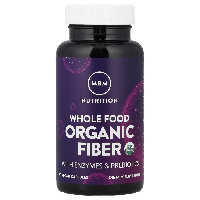 MRM Nutrition, цельнопищевая органическая клетчатка, 60 веганских капсул