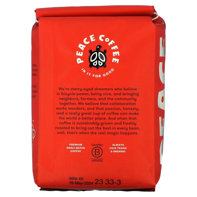 Peace Coffee, Organic Tree Hugger, молотый, темная обжарка, 340 г (12 унций)