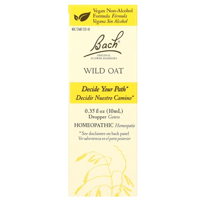 Bach, Original Flower Remedies, дикий овес, 10 мл (0,35 жидк. Унции)