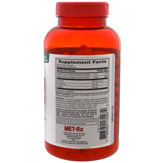 MET-Rx, BCAA 2200, 180 мягких таблеток