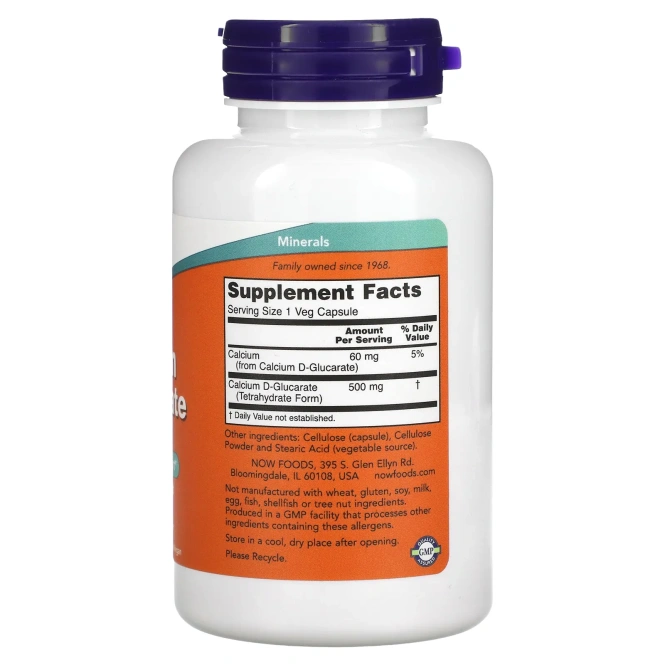 Now Foods, Глюкорат кальция, 500 мг, 90 вегетарианских капсул