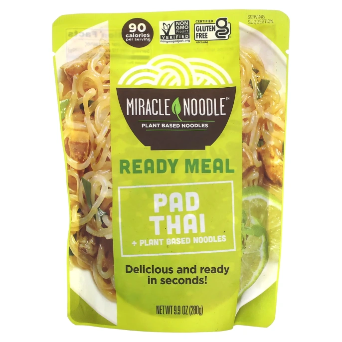 Miracle Noodle, Ready Meal, Пад Тай + лапша на растительной основе, 280 г (9,9 унции)