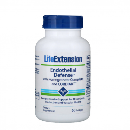 Life Extension, Endothelial Defense with Pomegranate Complete and Cordiart, 60 Softgels