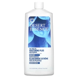 Desert Essence, Масло чайного дерева, отбеливающая жидкость для полоскания рта, прохладная мята, 473 мл (16 жидк. унц.)