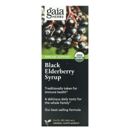 gaia herbs Black Elderberry Syrup для поддержки иммунитета сироп из бузины 160 мл